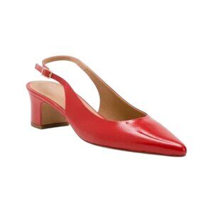 MANSUR GAVRIEL Made In Portugal Patent Leather Pointy Toe Slingback Heels